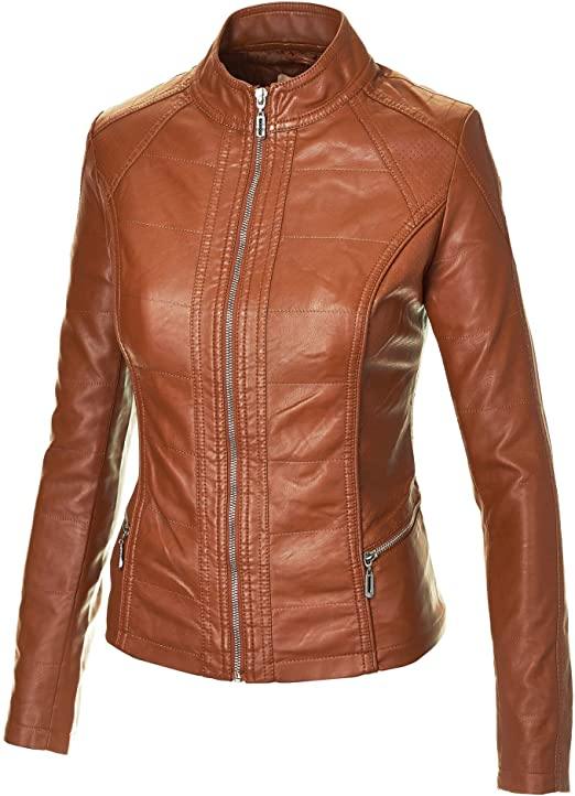 Womens designer leather jacket. Tan color jackets for ladies. Handmade leatherthirst