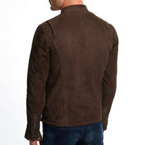 Load image into Gallery viewer, Dark Brown Mens Casual Jacket | Suede Leather Jacket made from lambskin
