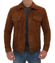 Load image into Gallery viewer, Dark Brown Suede Jacket for Mens. Stylish look for Mens - leatherthirst
