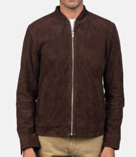 Load image into Gallery viewer, Mens Quality Suede Leather Jacket | Chocolate Brown color Mens Partywear
