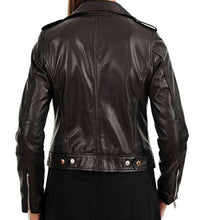 Load image into Gallery viewer, Biker Leather jackets for womens. 100% Genuine leather jacket cross zippers. New womens fashion - leatherthirst
