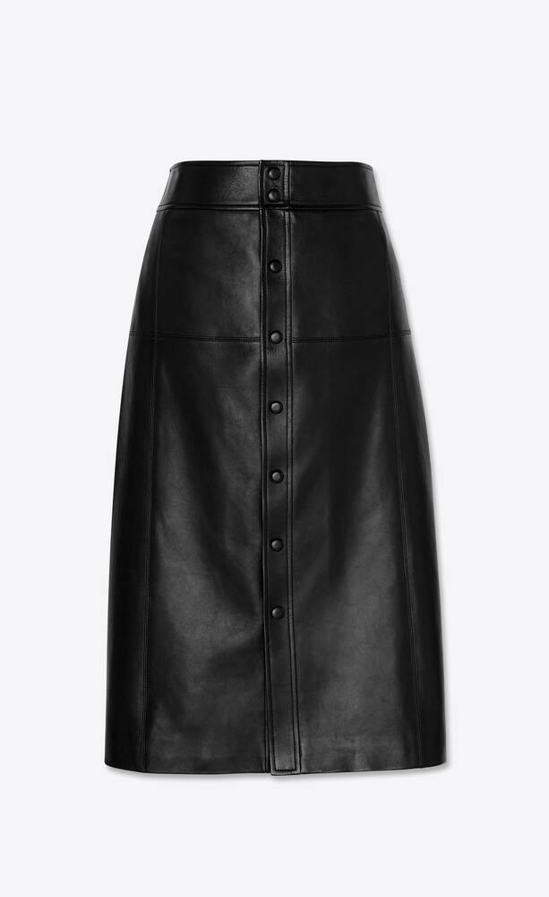 Women's leather long skirt black - leatherthirst