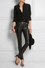 Load image into Gallery viewer, Leather Jeans for Womens. Designer Leather trousers - leatherthirst
