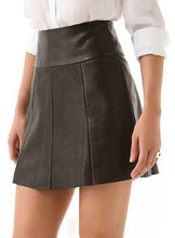 Load image into Gallery viewer, Womens Skirt Genuine Leather Black color - leatherthirst
