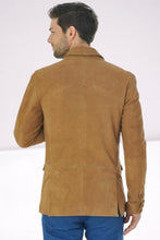 Load image into Gallery viewer, Mens Suede Leather Coat | Leather Blazer for Mens | Handcrafted Sheep skin leather Jacket
