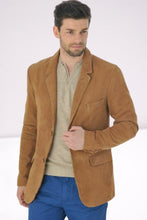 Load image into Gallery viewer, Mens Suede Leather Coat | Leather Blazer for Mens | Handcrafted Sheep skin leather Jacket
