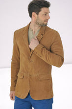 Load image into Gallery viewer, Mens Suede Leather Coat | Leather Blazer for Mens | Handcrafted Sheep skin leather Jacket
