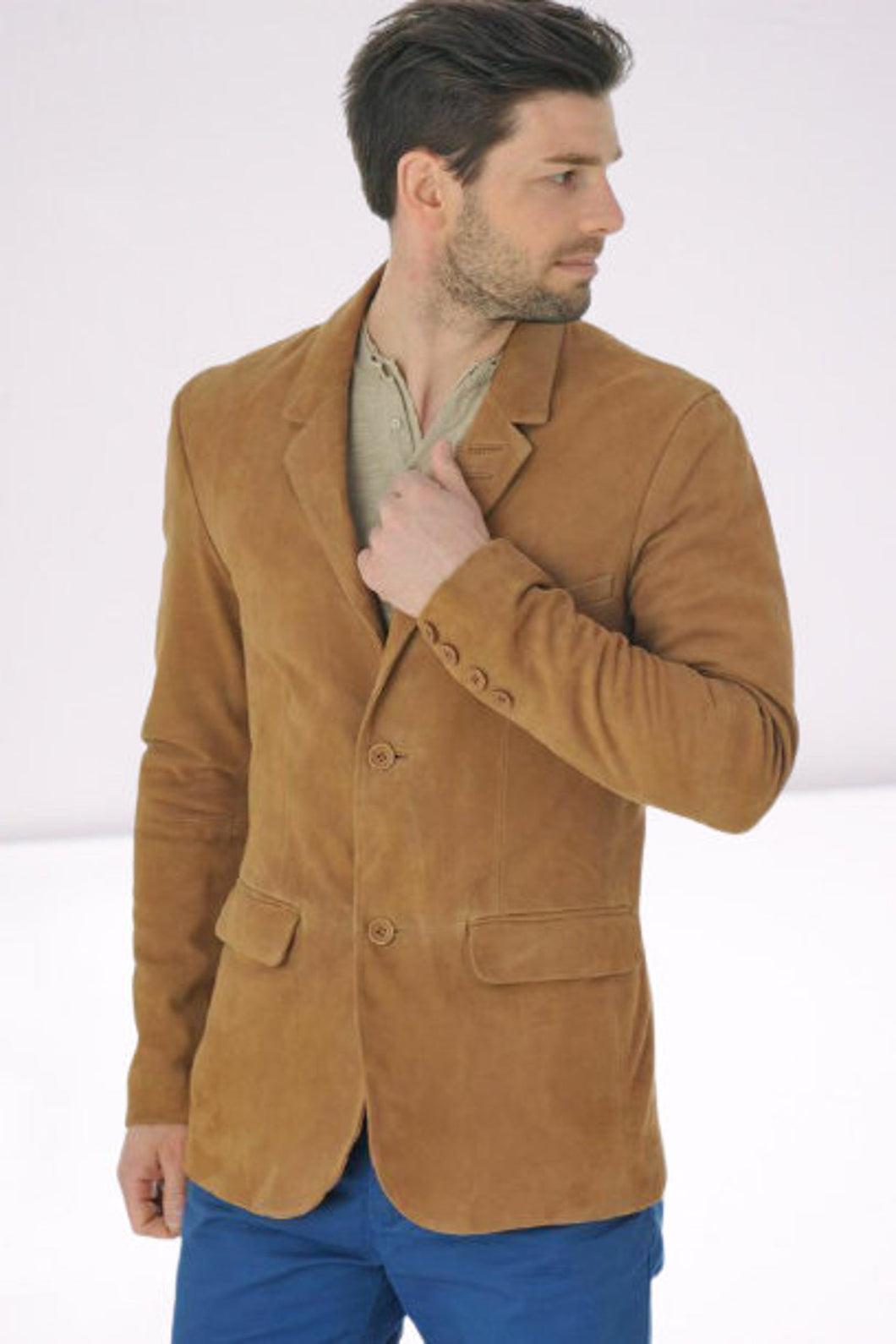 Mens Suede Leather Coat | Leather Blazer for Mens | Handcrafted Sheep skin leather Jacket