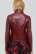 Load image into Gallery viewer, Maroon Leather Casual short Jacket. Genuine Leather jacket. Beautifully Handcrafted
