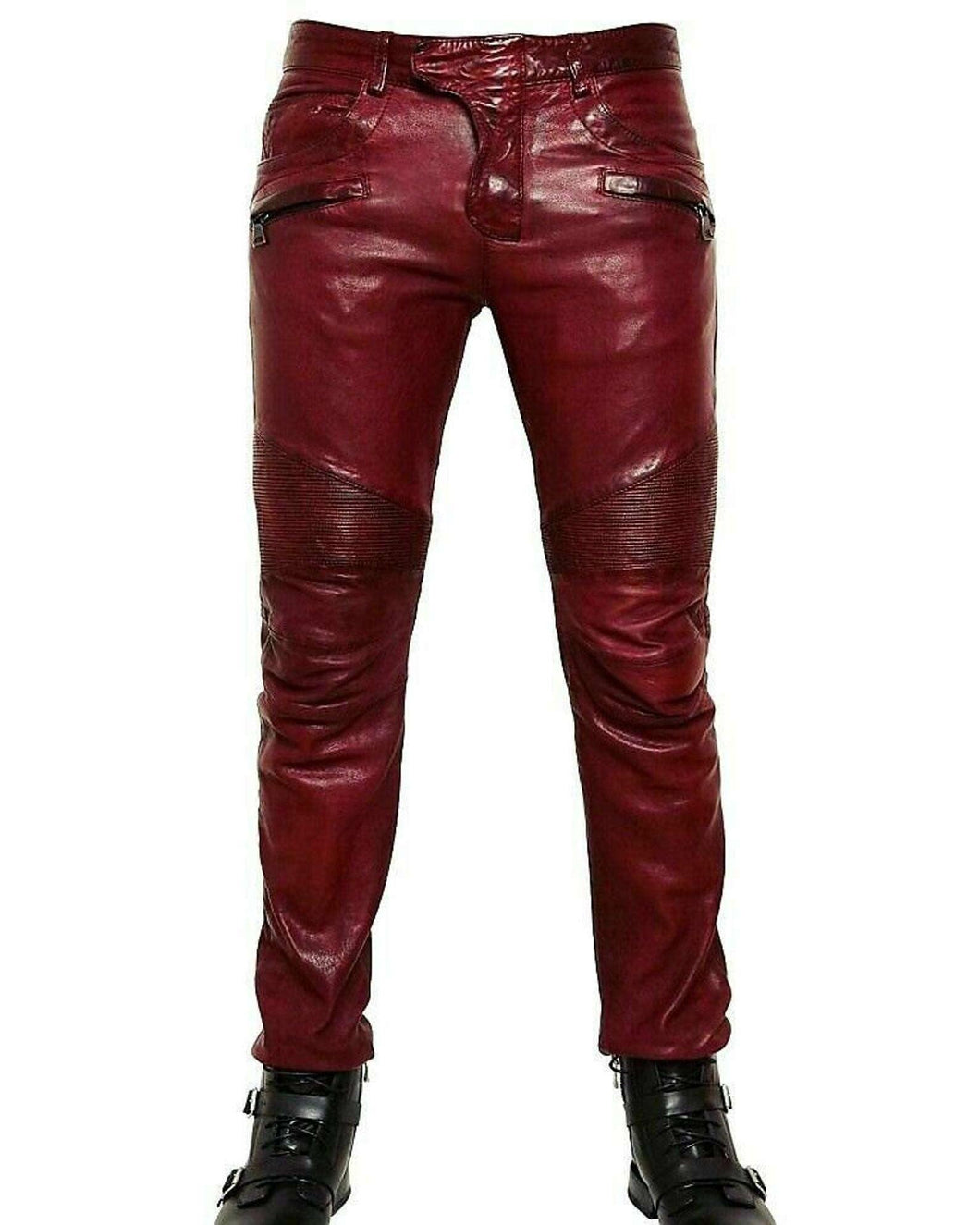 Maroon Leather Pant for Mens. New Style Mens 2021. Genuine Leather - leatherthirst