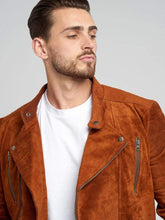 Load image into Gallery viewer, Modern Mens Stylish Suede Leather Jackets | Alpha look Handcrafted in Sheepskin
