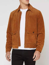 Load image into Gallery viewer, Mens suede leather jacket. Denim leather premium jackets. - leatherthirst
