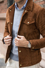 Load image into Gallery viewer, Mens Suede Leather jacket. Casual Winterwears for mens. New design trends 2021
