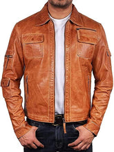 Load image into Gallery viewer, Tan antique mens leather jacket . Mens fashion 2021 - leatherthirst
