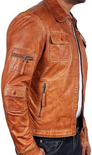 Load image into Gallery viewer, Tan antique mens leather jacket . Mens fashion 2021 - leatherthirst
