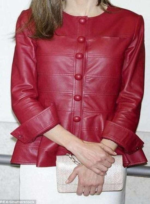 Leather Coat for women's. Red color designer coat - leatherthirst