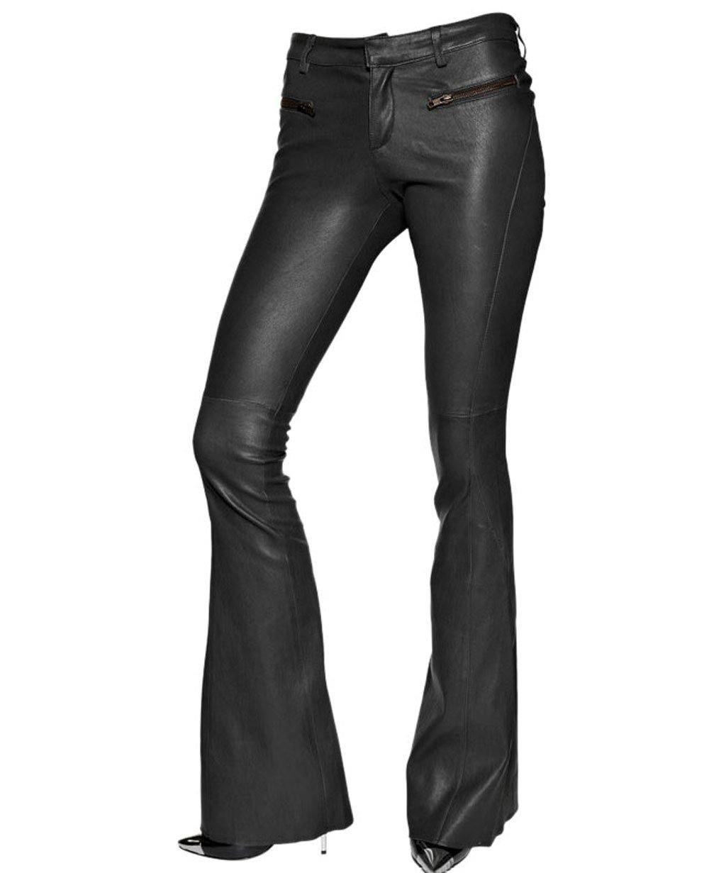 Womens Retro Bell Bottom leather Pant. Vintage collection. Genuine Leather - leatherthirst