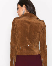 Load image into Gallery viewer, Womens Slim Fit Suede Leather Jacet. 2021 Womens Fashion.
