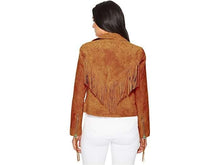 Load image into Gallery viewer, Denim leather Jacket fro Women's. Suede leather casual jacket - leatherthirst

