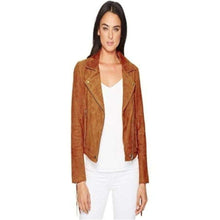 Load image into Gallery viewer, Denim leather Jacket fro Women's. Suede leather casual jacket - leatherthirst

