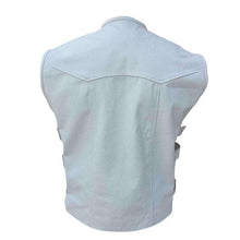 Load image into Gallery viewer, Men White Leather Vest. Premium quality leather jackets. Mens fashion - leatherthirst
