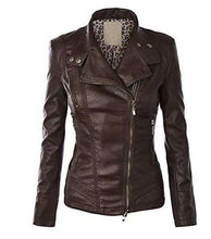 Load image into Gallery viewer, Leather jacket for women&#39;s cross zip single pocket - leatherthirst
