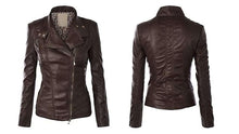 Load image into Gallery viewer, Leather jacket for women&#39;s cross zip single pocket - leatherthirst
