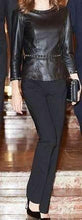 Load image into Gallery viewer, Leather Top for womens. Black Designer leather Top with back zip - leatherthirst
