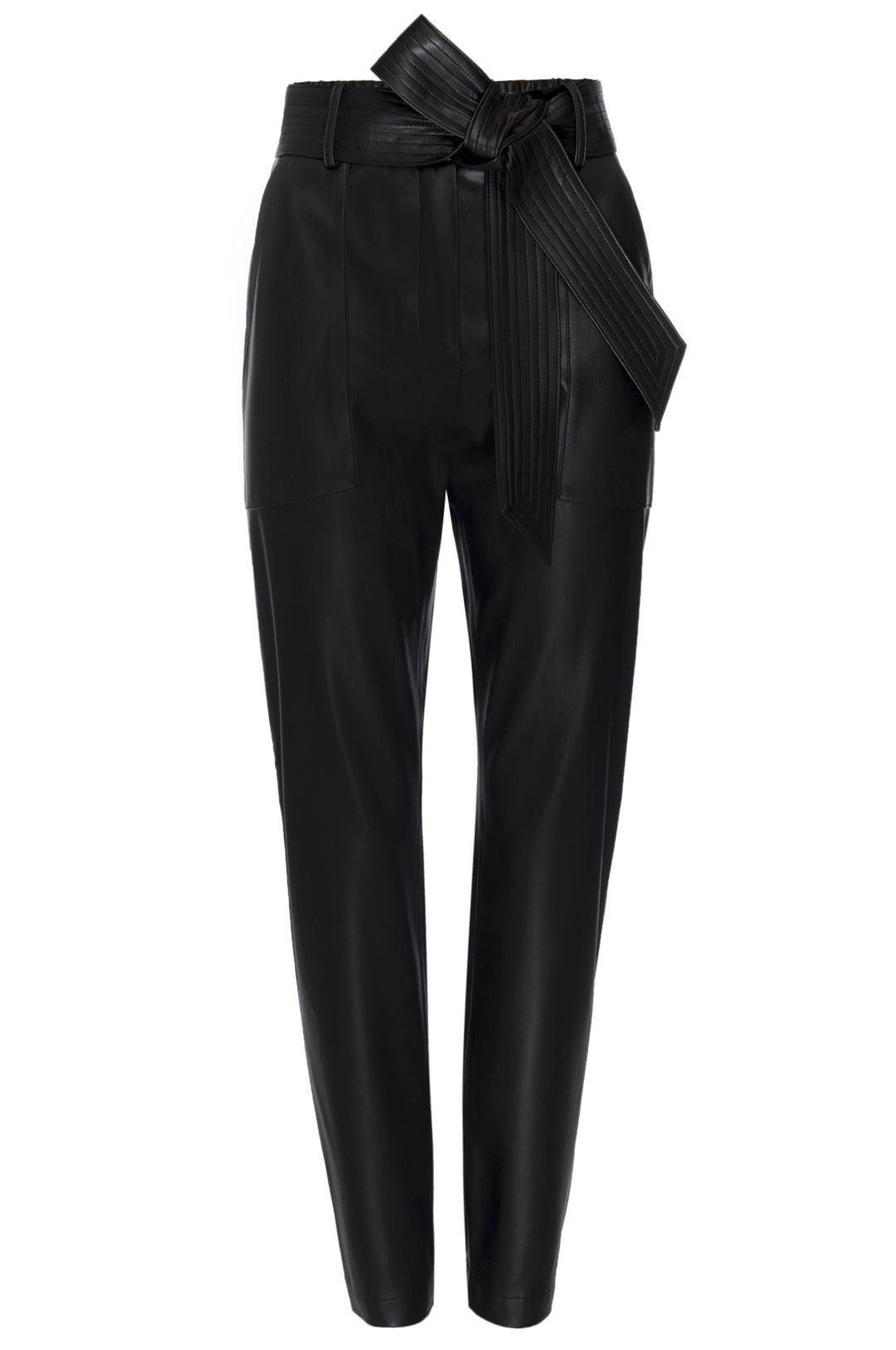 Womens Black Leather Tide Pant. Designer pants for womens. - leatherthirst