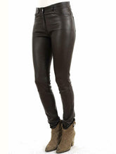 Load image into Gallery viewer, Womens Leather Jeans Black. 100% Genuine leather. - leatherthirst
