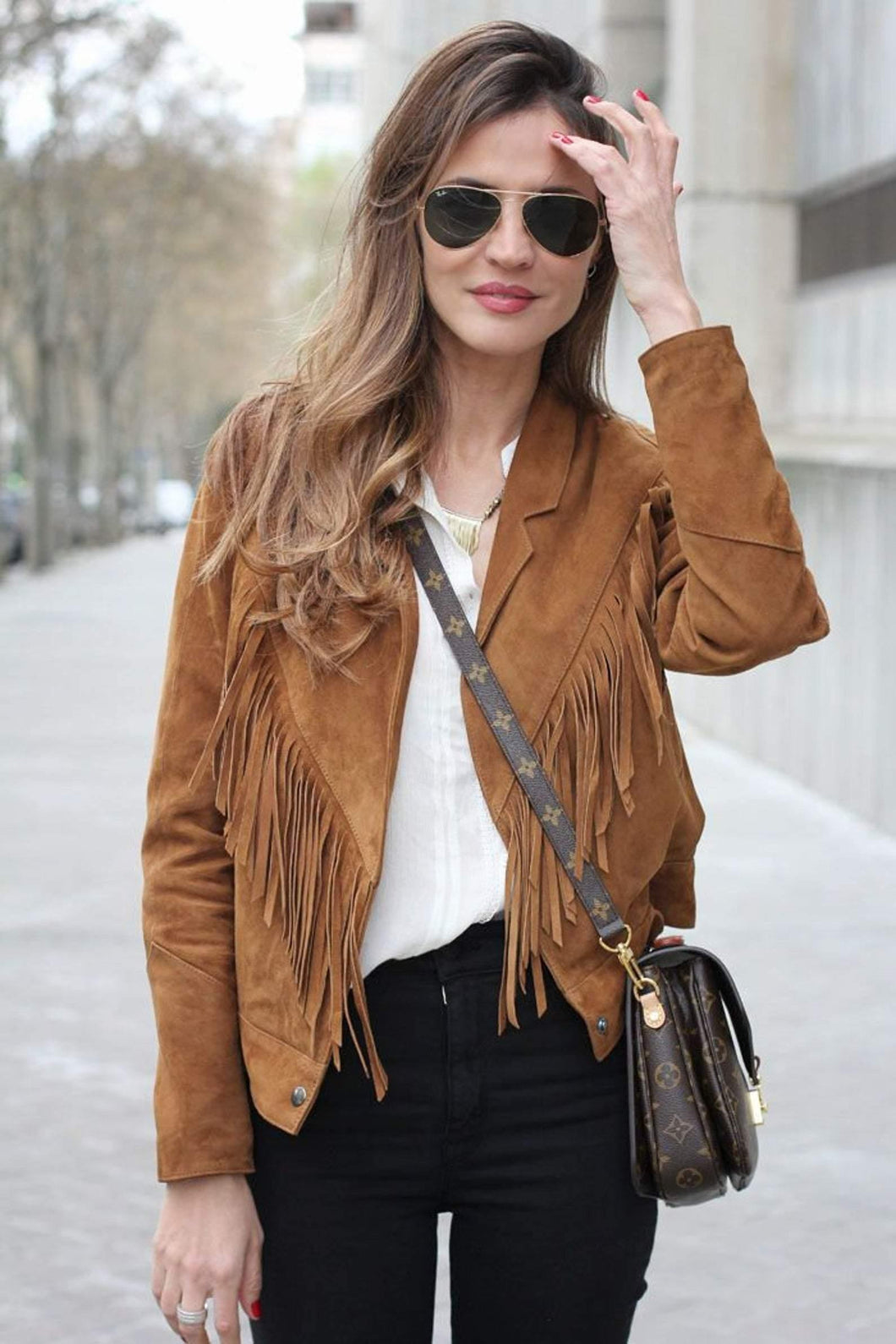 Womens suede leather fringe jacket. Handmade designer womens leather jacket 2021 new fashion. - leatherthirst