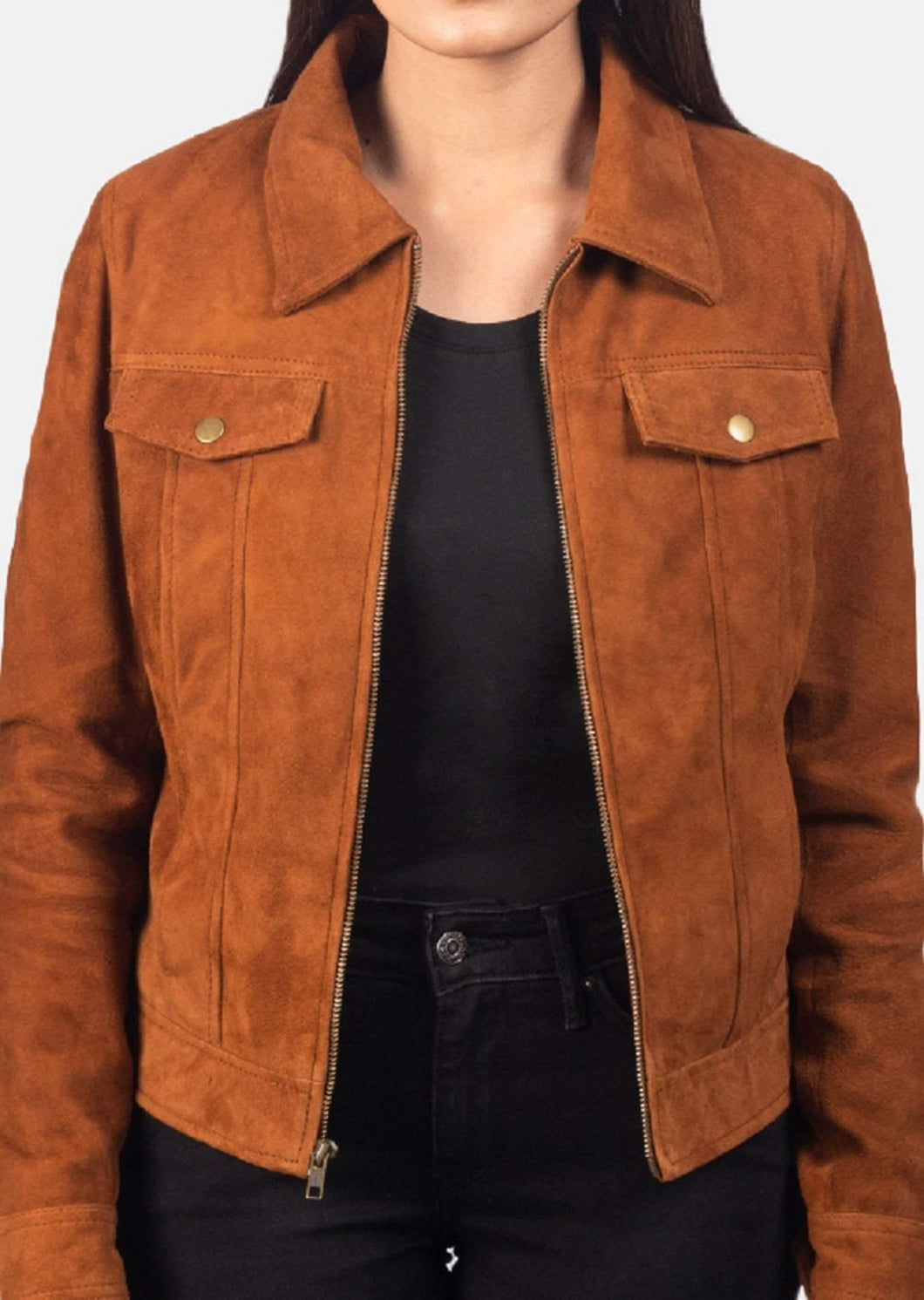 Suede Leather jacket for womens. Fashionable outwear for womens - leatherthirst