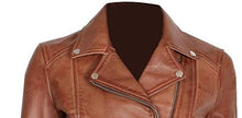 Load image into Gallery viewer, Womens Biker Leather Jacket. Genuine Leather jacket - leatherthirst
